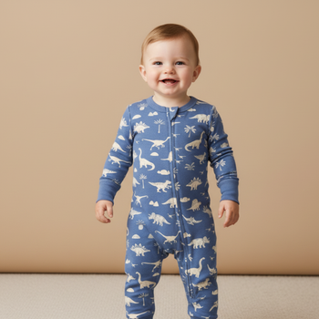 Makemake Organics Organic 2-Way Zip Romper - Dino
