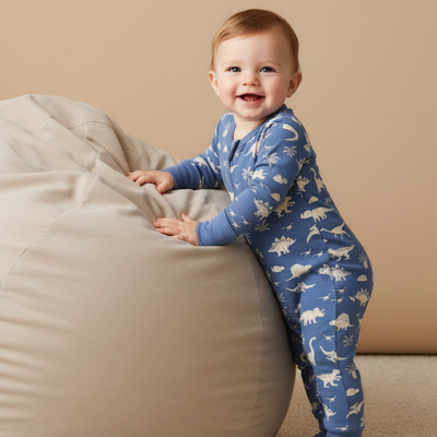 Makemake Organics Organic 2-Way Zip Romper - Dino