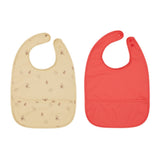 Dino Bib Set in Butter and Cherry Red