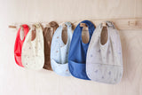 Dino Bib Set in Clay and Blue