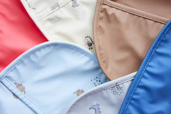 Dino Bib Set in Clay and Blue
