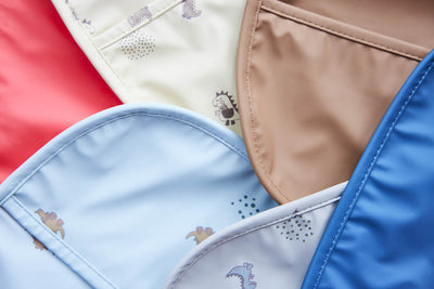Dino Bib Set in Clay and Blue