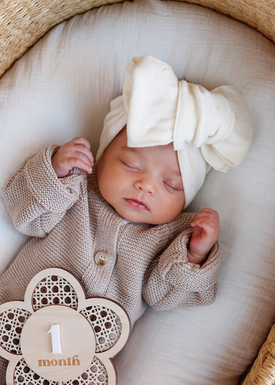 Classic Bow Headband - Cream