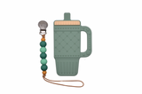 Tumbler Teether with Silicone Pacifier Clip