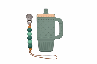 Tumbler Teether with Silicone Pacifier Clip