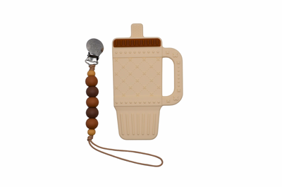 Tumbler Teether with Silicone Pacifier Clip
