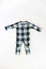 Bamboo Zip Pajamas | Evergreen Gingham | ff club