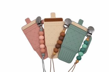 Tumbler Teether with Silicone Pacifier Clip