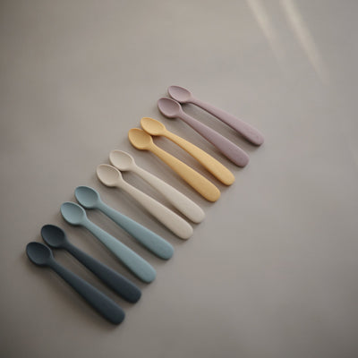 Mushie Silicone Feeding Spoons – Soft-Tip Baby Spoons