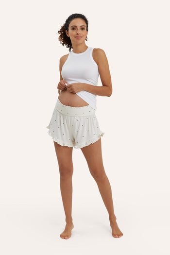 NOM Maternity Fleur Smocked Maternity Shorts