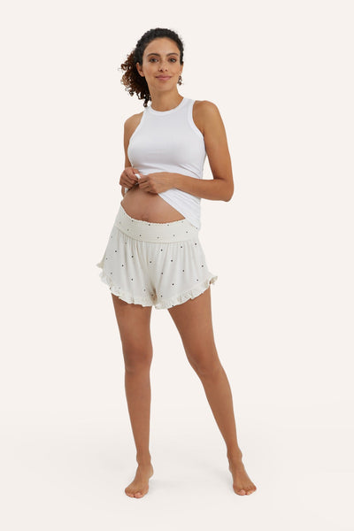 NOM Maternity Fleur Smocked Maternity Shorts