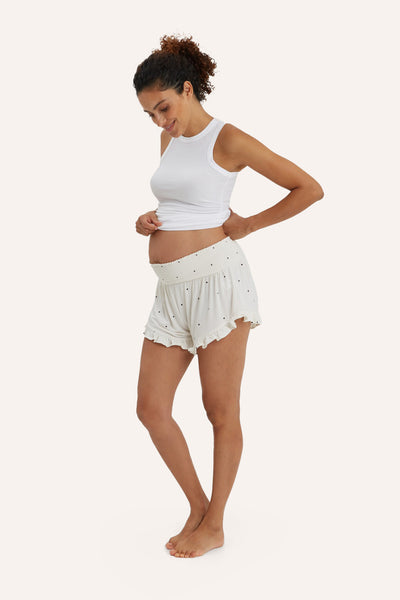 NOM Maternity Fleur Smocked Maternity Shorts