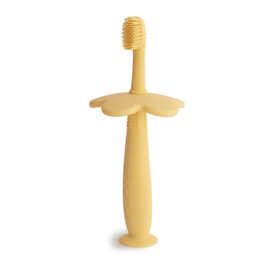 Mushie Flower Training Toothbrush – Silicone Toddler Toothbrush