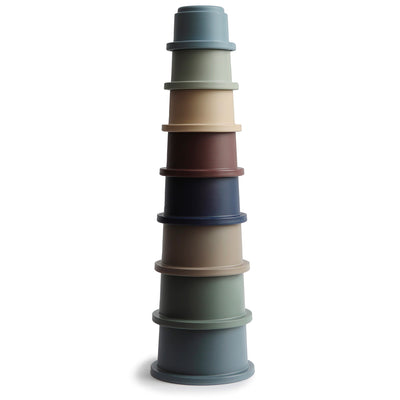 Mushie Stacking Cups Toy – Rundetårn Stacking Tower for Toddlers