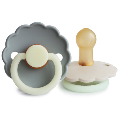FRIGG Daisy Night Glow Rubber Pacifier – Natural Latex Glow-in-the-Dark Pacifier