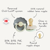 FRIGG Daisy Night Glow Rubber Pacifier – Natural Latex Glow-in-the-Dark Pacifier