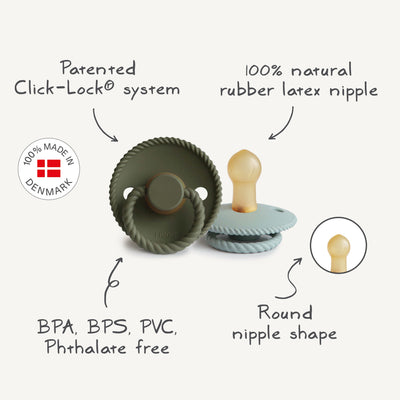 FRIGG Rope Rubber Pacifier – Natural Latex Baby Pacifier
