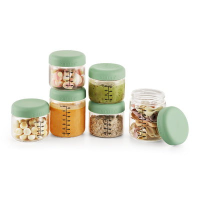 Haakaa Sealed Glass Storage Jar Set with Silicone Lids (4oz & 7oz)