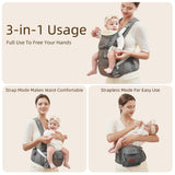SUNVENO Ergonomic Baby Carrier 3-in-1 Hip Seat
