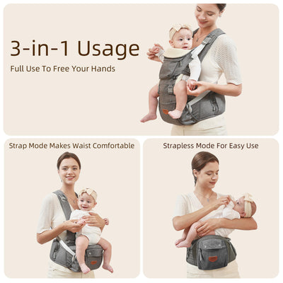 SUNVENO Ergonomic Baby Carrier 3-in-1 Hip Seat
