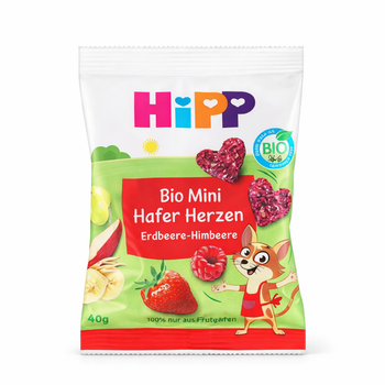 HiPP Mini Oat Hearts Strawberry-Raspberry 40 g (DA31371)