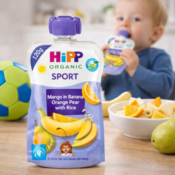 HiPP Hippis Sport Banana Orange Pear And Mango With Rice 120G (84501)