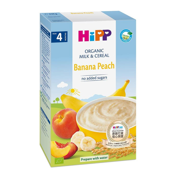 HiPP Banana Peach Organic Milk & Cereal 250g (2973) (EXP:3/31/26)