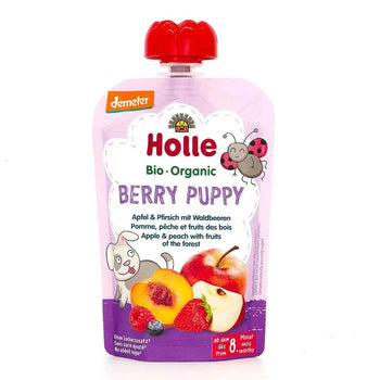 Holle Berry Puppy – Pouch Apple & Peach With Fruits Of The Forest 100 g - Euromallusa