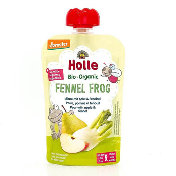 Holle Fennel Frog – Pouch Pear With Apple & Fennel 100 g
