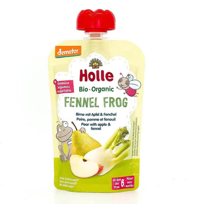 Holle Fennel Frog – Pouch Pear With Apple & Fennel 100 g