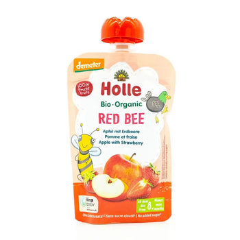 Holle Red Bee – Pouch Apple With Strawberry 100 g - Euromallusa