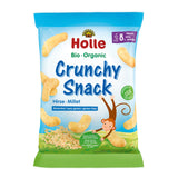 Holle Crunchy Snack packaging with blue and green design