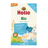 Holle Bio Muesli packaging with a cartoon elephant and Demeter logo on a white background