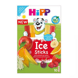 Hipp Ice Sticks packaging with colorful design and fruit illustrations on a white background