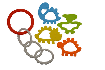 Dinosaur Silicone Teethers & Linking Rings – Comfort Meets Play