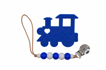 Train Teether Set with Silicone Pacifier Clip
