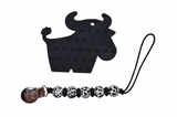 Longhorn Cow Teether Set with Silicone Pacifier Clip