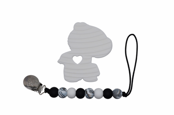 Zebra Teether Set with Silicone Pacifier Clip