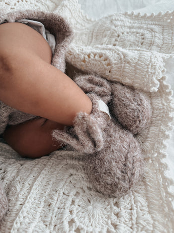 Luna + Luca Bunny Ear Booties – Bunny Brown