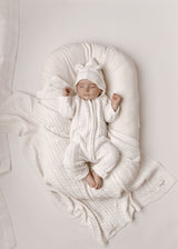 Luna + Luca Cable Knit Baby Blanket - White