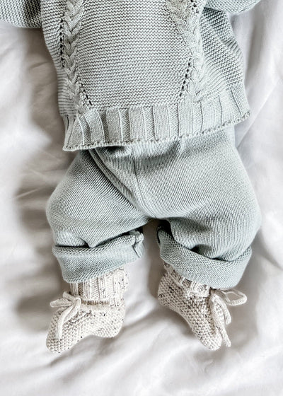 Knit Baby Pants - Frosty Blue