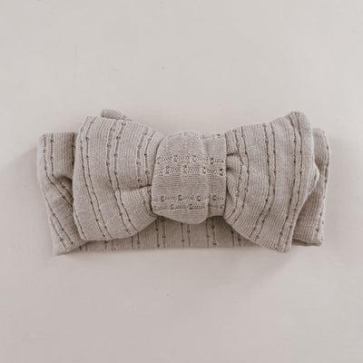 Luna + Luca Pointelle Bow Headband - Beige