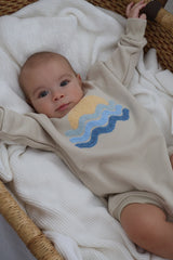 French Terry Sunset Bubble Romper – Dreamy Coastal Comfort