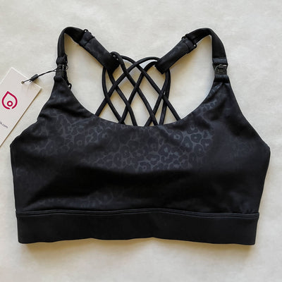 Océane 4 - Medium Support Nursing & Hands Free Pumping Sports Bra (Black Cheetah)