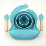 Silicone Baby Feeding Set with Bamboo Handle | BLW Tableware