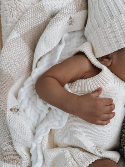 Busy Bee Gingham Baby Blanket