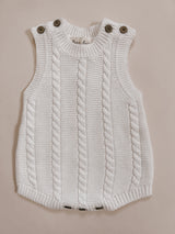 Luna + Luca Cable Knit Summer Romper - White