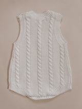 Luna + Luca Cable Knit Summer Romper - White