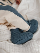 Organic Cotton Sock Booties - Denim Blue