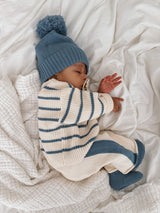 Organic Cotton Sock Booties - Denim Blue